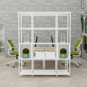 Open steel frame bookcase